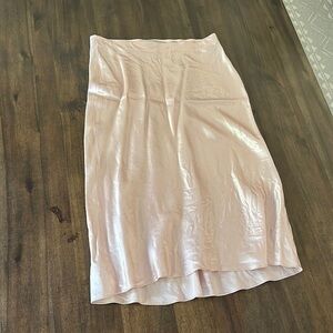 Vince Pink Satin Skirt